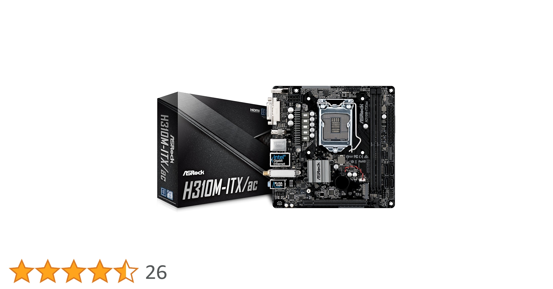 マザーボード ASRock H310M-ITX/ac + Intel Core i5-8400 ASRock H310M-ITX/ac H310 Motherboard W/ Intel i5-8400 CPU
